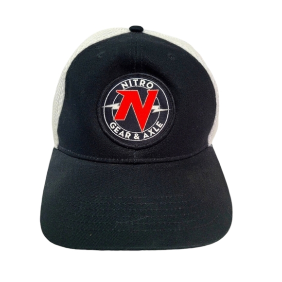 Outdoor Cap Black & White Soft Mesh Nitro Gear & Axle Baseball Hat/Cap - Picture 1 of 8